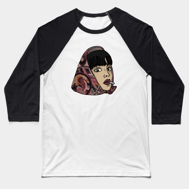 Scarf girl Baseball T-Shirt by CASPYBU